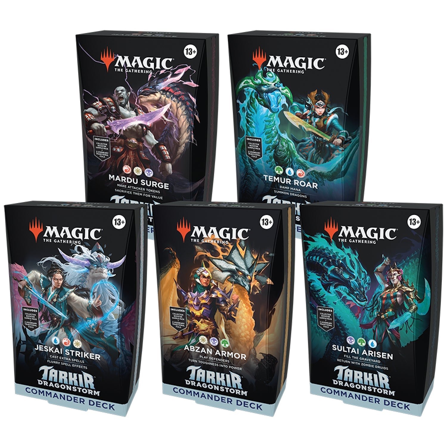 Magic: The Gathering MTG TCG: Tarkir Dragonstorm Commander – Set of 5 Decks