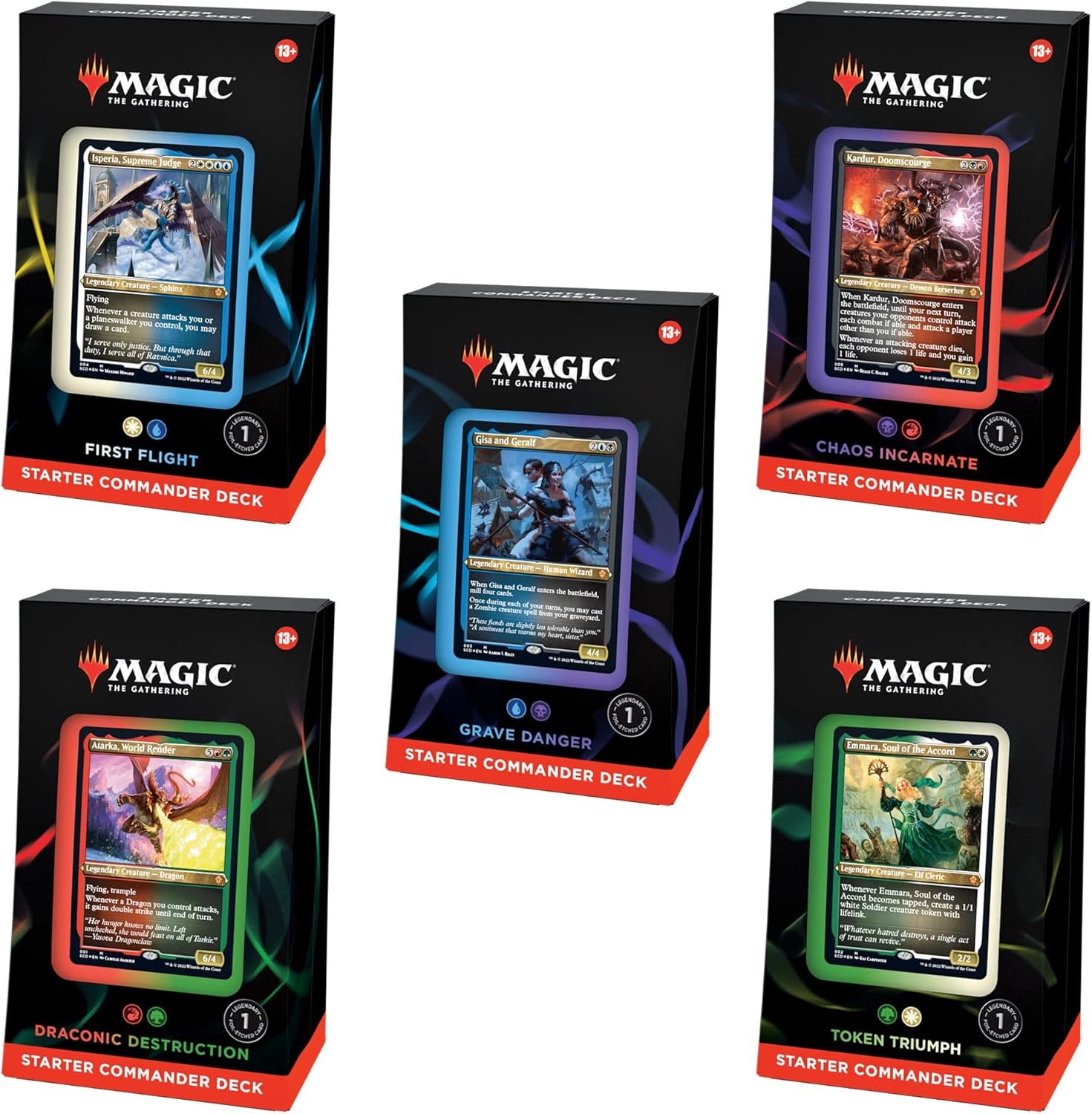 Magic: The Gathering TCG: Starter Commander Deck Bundle – 5 Decks