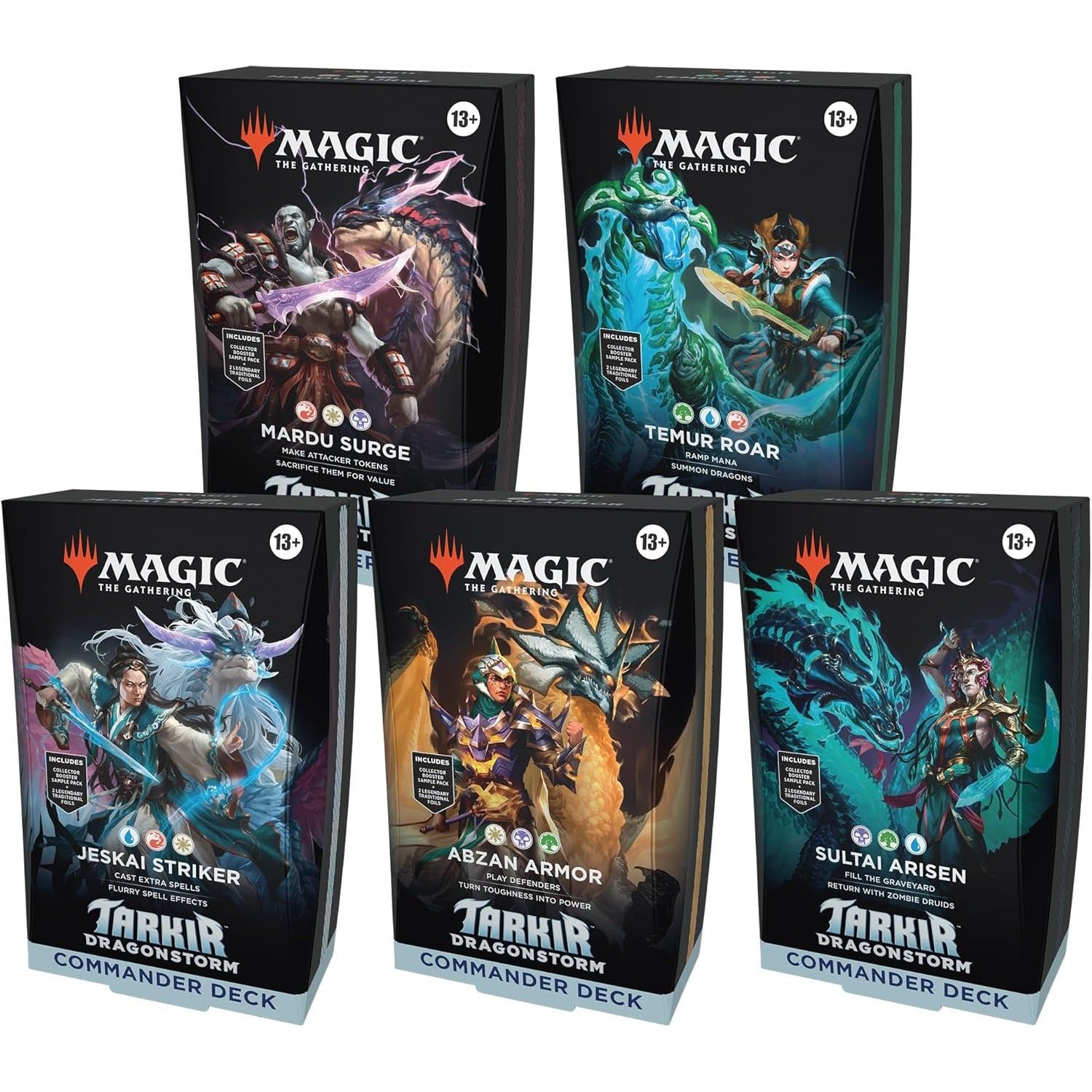 Magic the Gathering TCG: Tarkir Dragonstorm Commander Decks – Set of 5 Decks