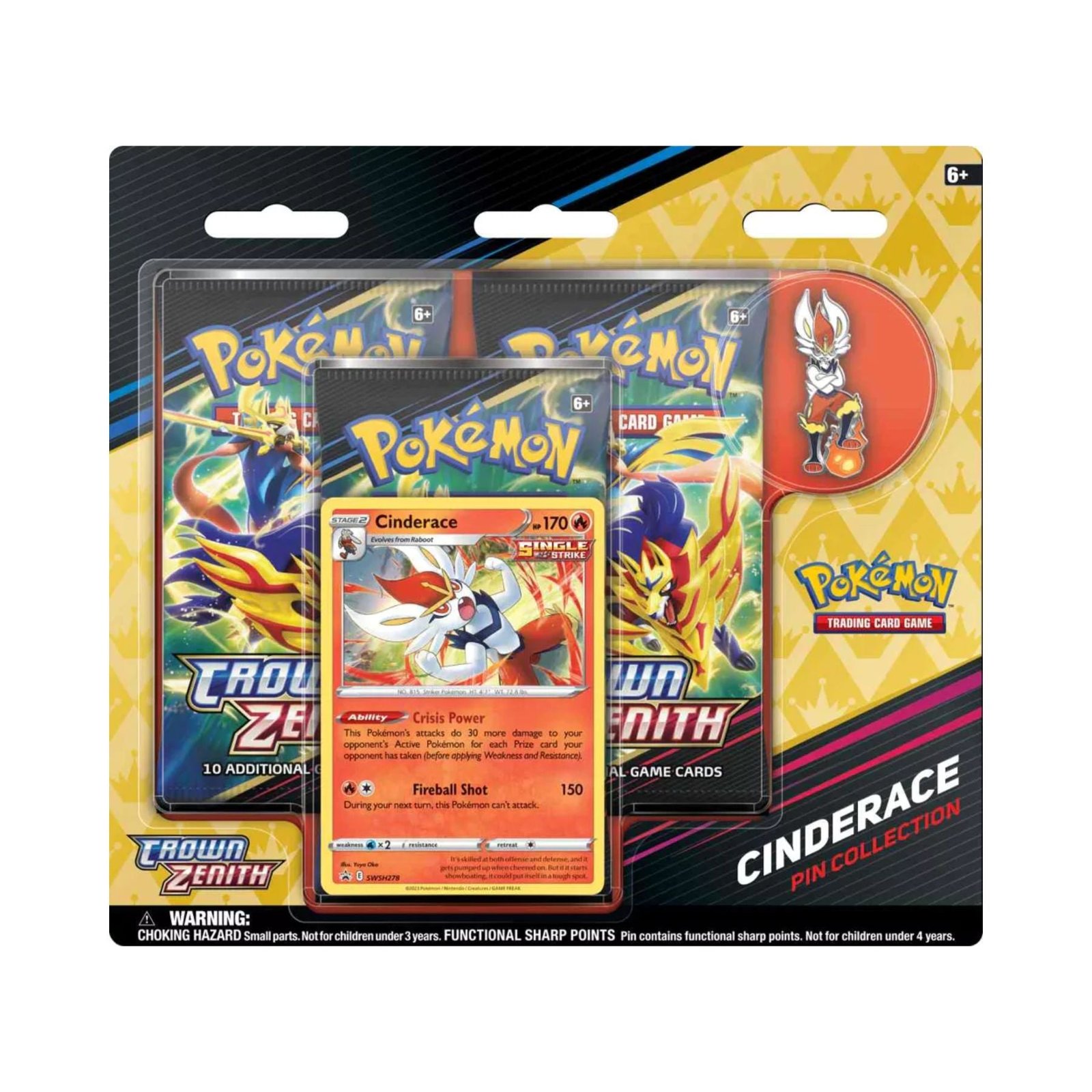 Pokemon – Crown Zenith – Pin Collection – Cinderace