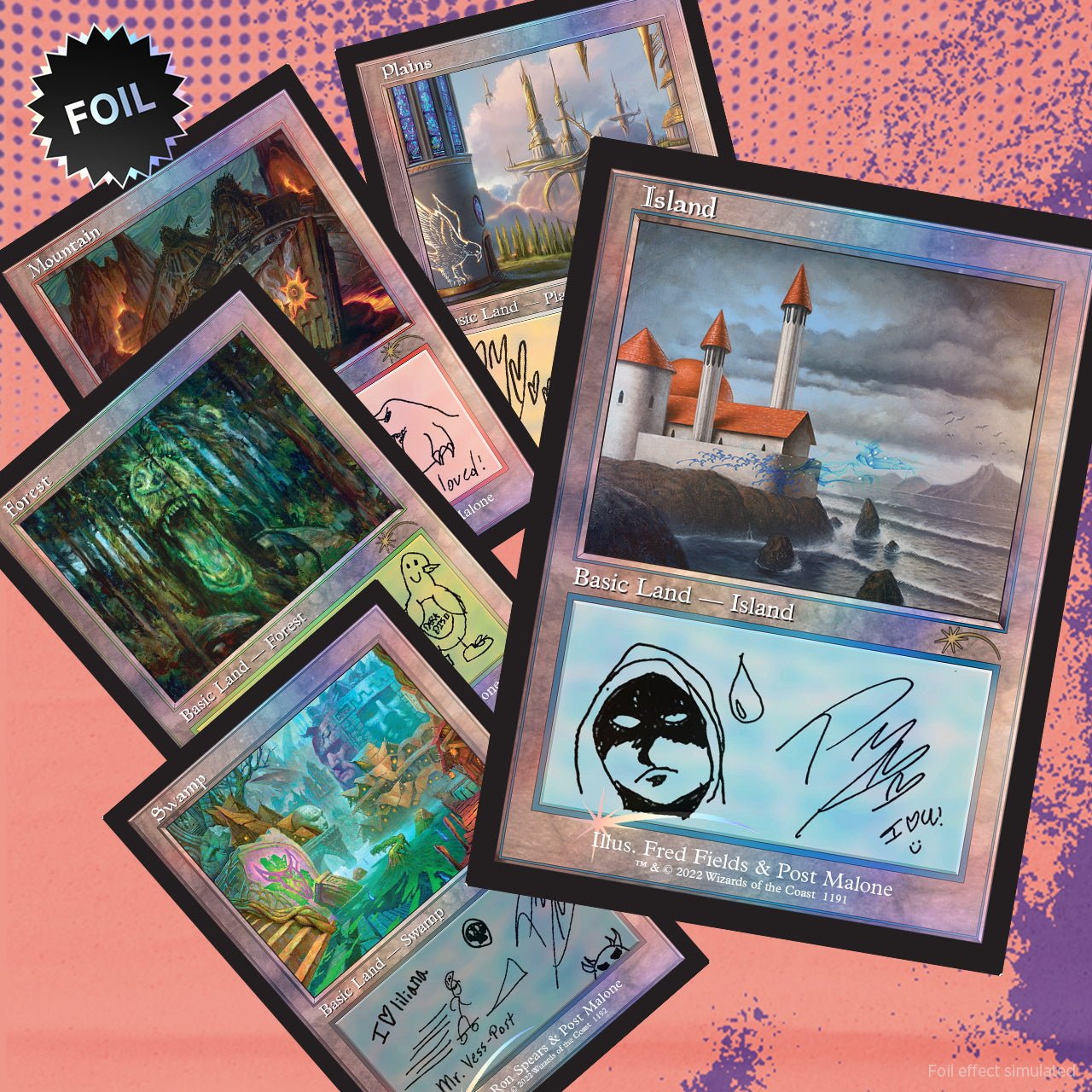 Magic: The Gathering TCG MTG - Secret Lair x Post Malone: The Lands - FOIL - Image 2