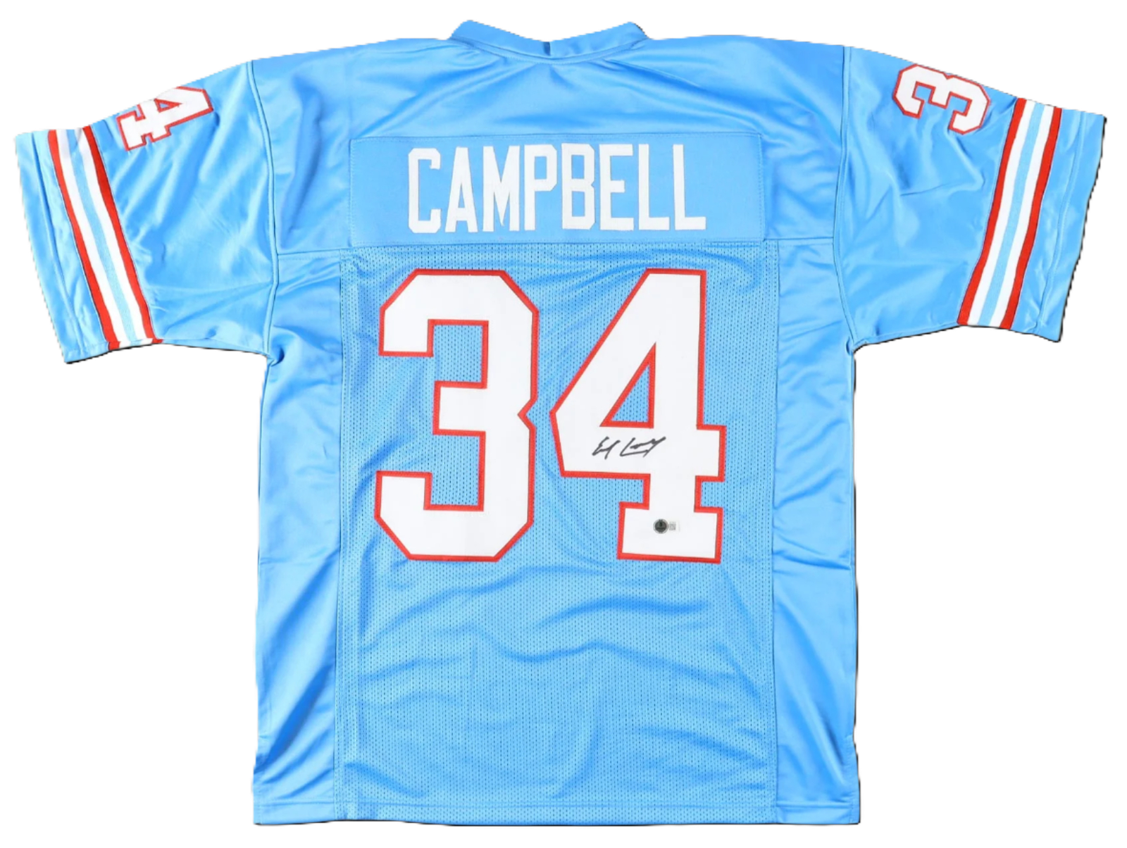 Earl Campbell Autographed Signed Custom Houston Oilers Jersey – Beckett Certified