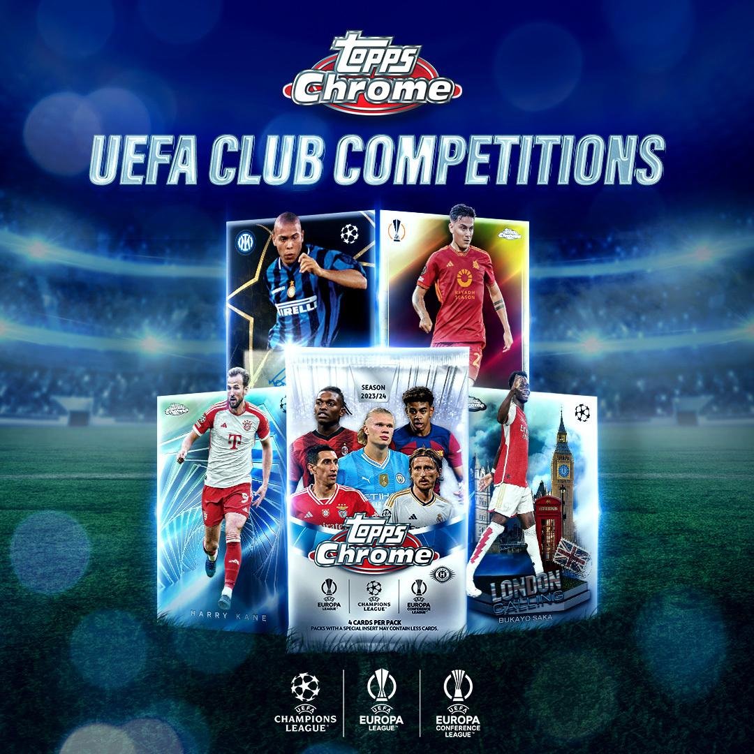 2023/24 Topps Chrome UEFA Club Competitions Soccer Hobby - Image 4