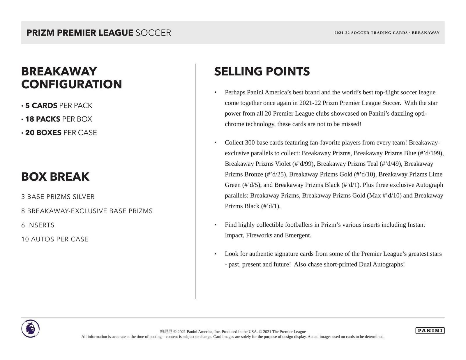 2021/22 Panini Prizm Premier League EPL Soccer Breakaway - Image 7