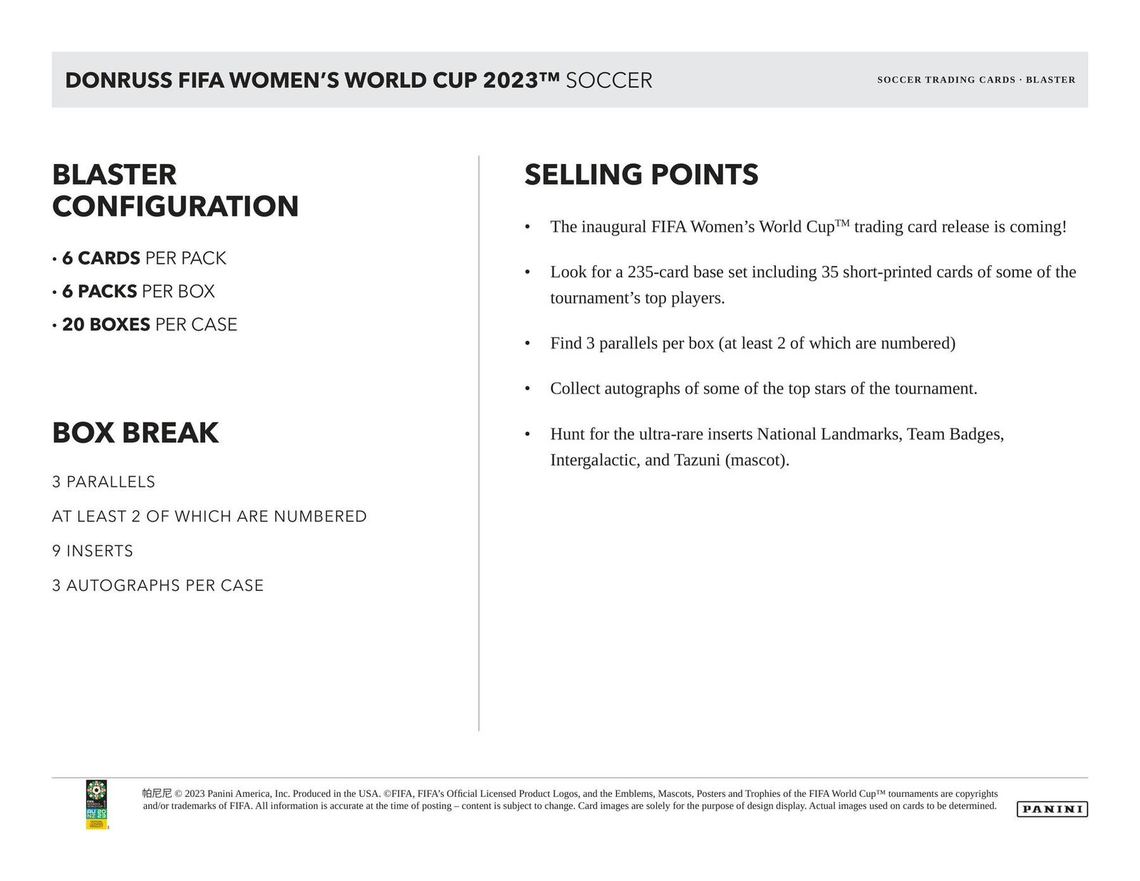 2023 Panini Donruss Soccer FIFA Women's World Cup Blaster Box - Image 7