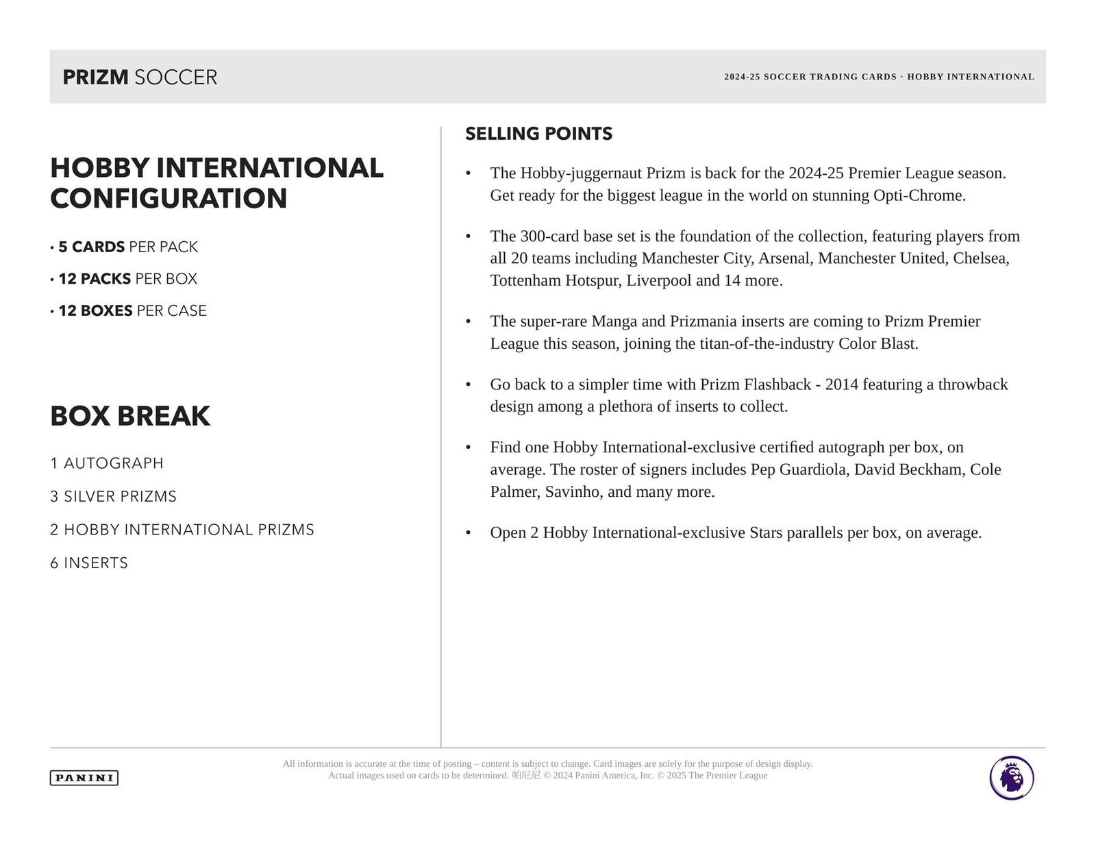 2024/25 Panini Prizm Premier League EPL Soccer International Hobby - Image 7