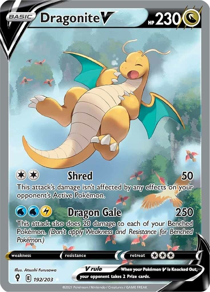 Dragonite V (Alternate Full Art) (192) (SWSH07)