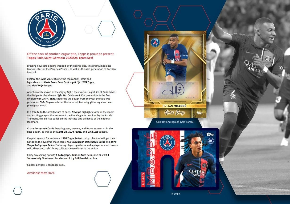 2023/24 Topps Paris Saint-Germain PSG Team Set Soccer - Image 4