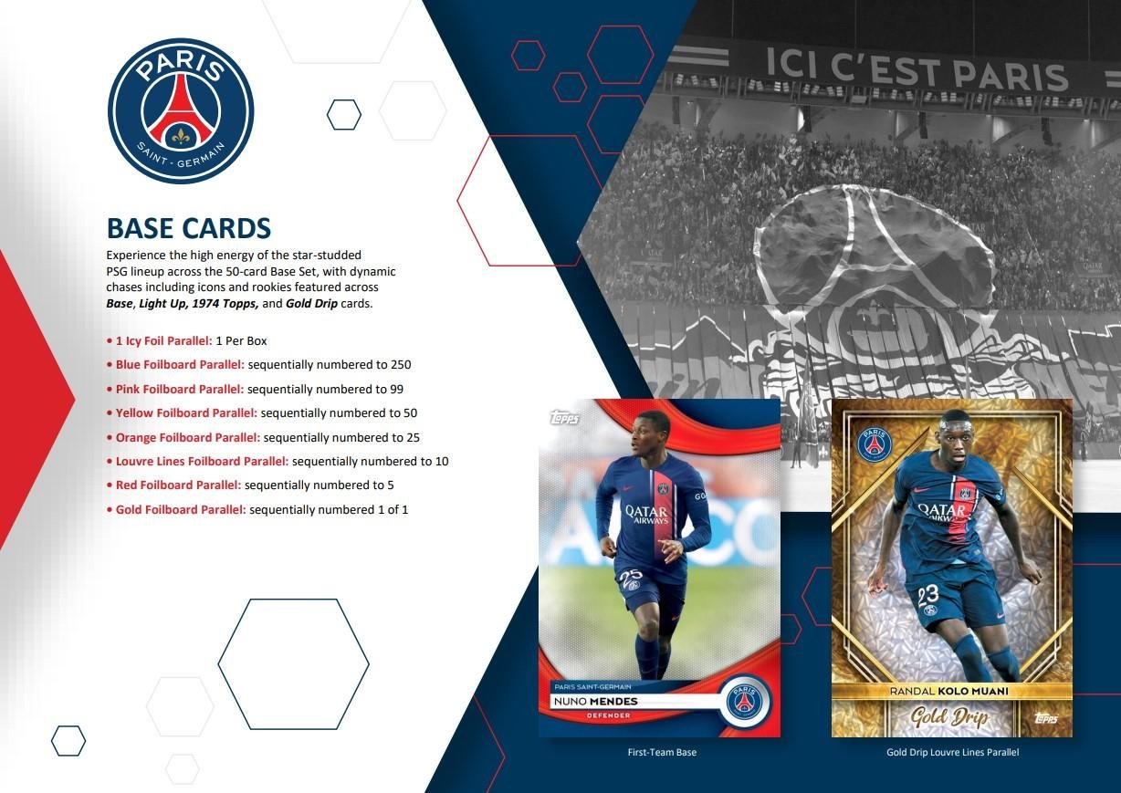 2023/24 Topps Paris Saint-Germain PSG Team Set Soccer - Image 3
