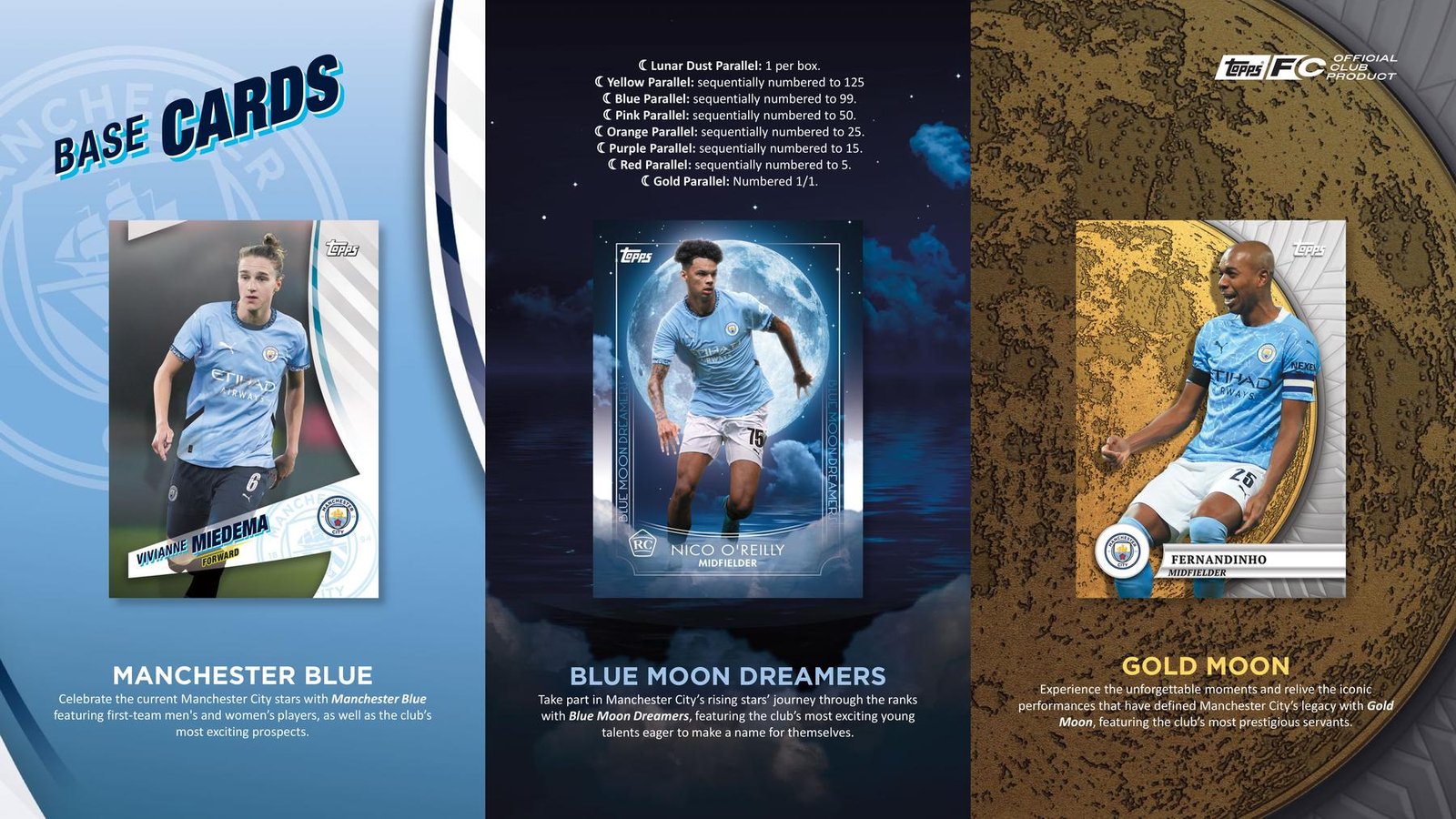 2024/25 Topps Manchester City Blue Moon Soccer Hobby - Image 6
