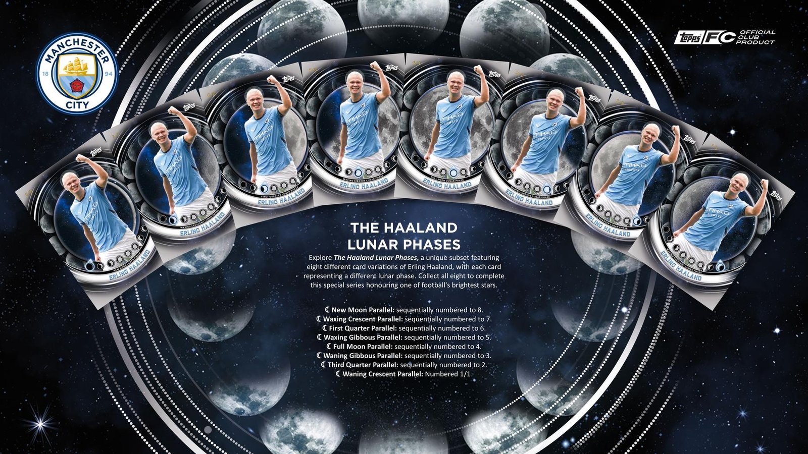 2024/25 Topps Manchester City Blue Moon Soccer Hobby - Image 9