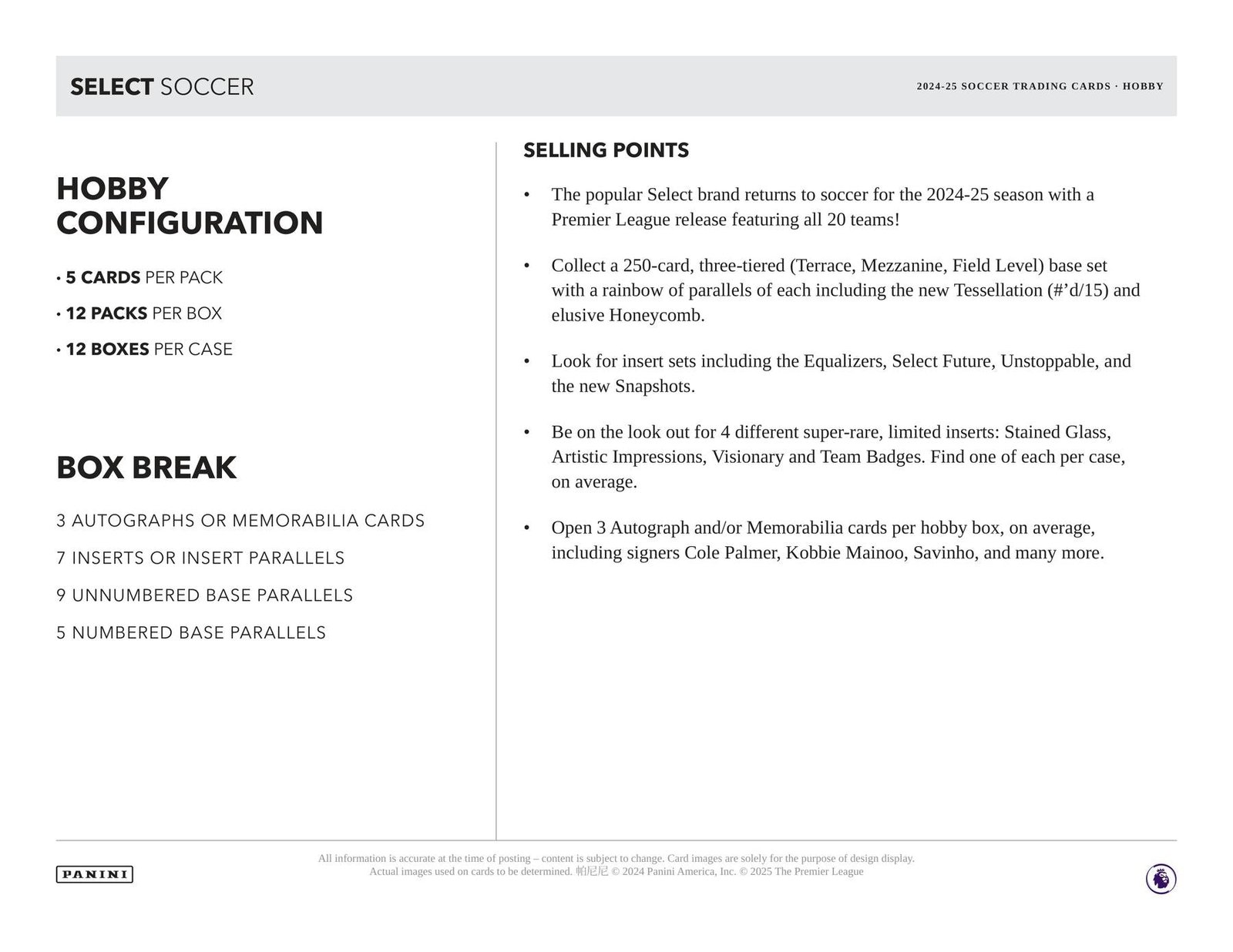 2024/25 Panini Select Premier League EPL Soccer Hobby - Image 7