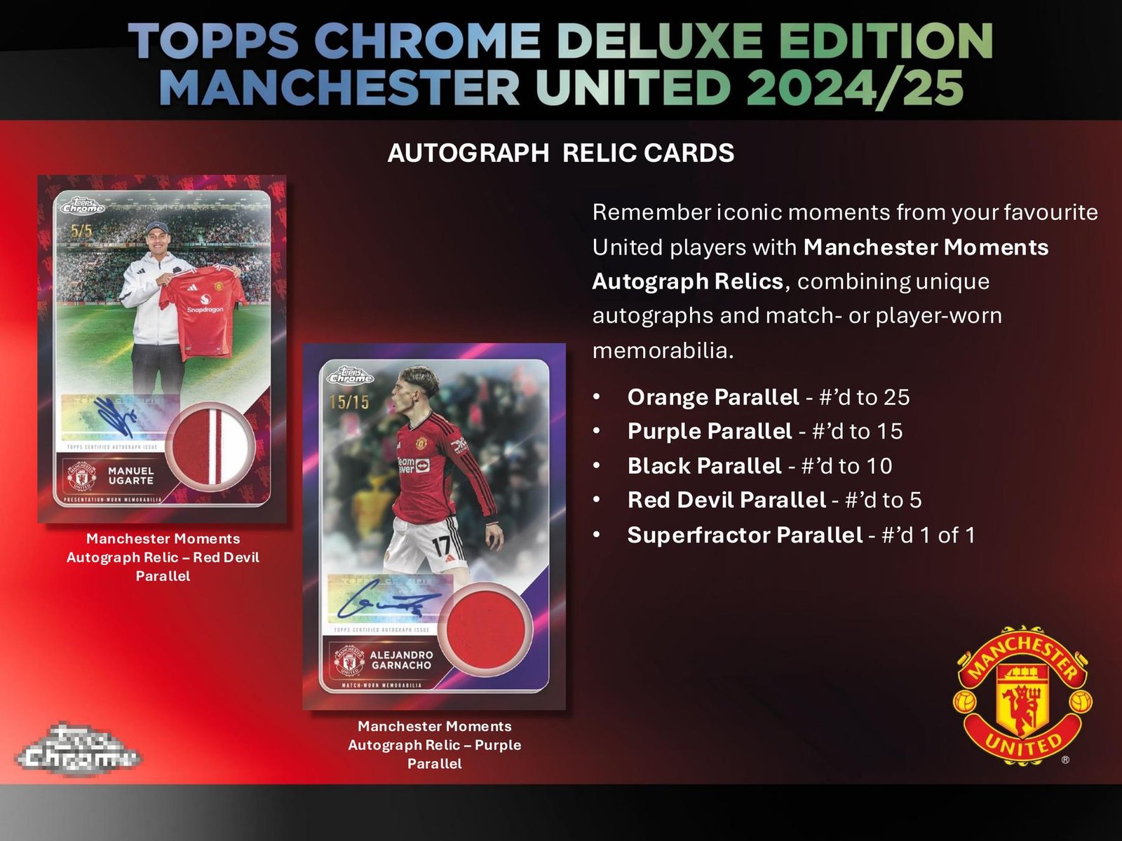 2024/25 Topps Chrome Manchester United Deluxe Edition Soccer Hobby - Image 15