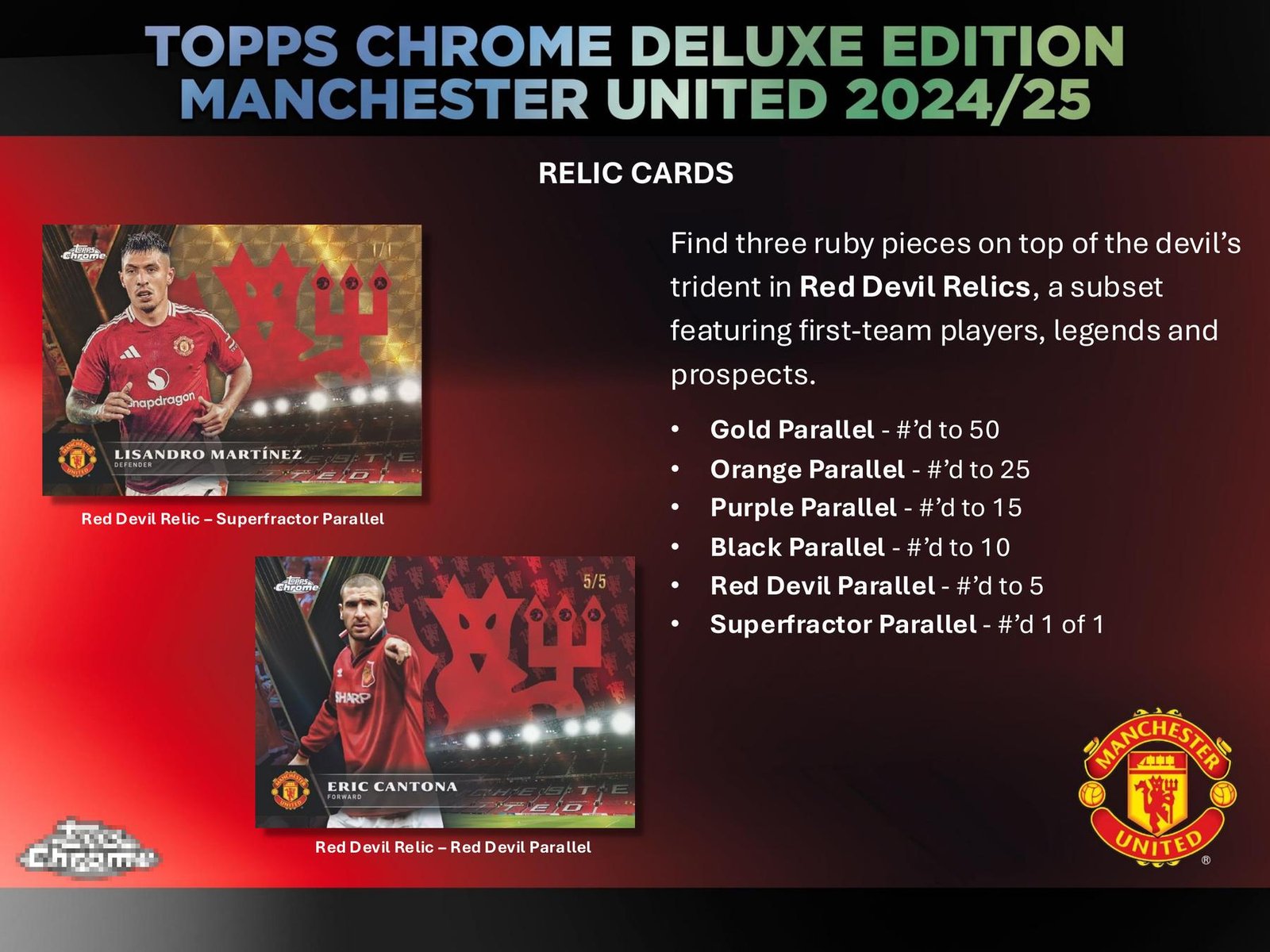 2024/25 Topps Chrome Manchester United Deluxe Edition Soccer Hobby - Image 18