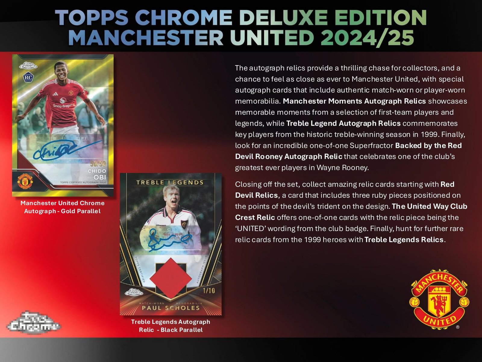 2024/25 Topps Chrome Manchester United Deluxe Edition Soccer Hobby - Image 6