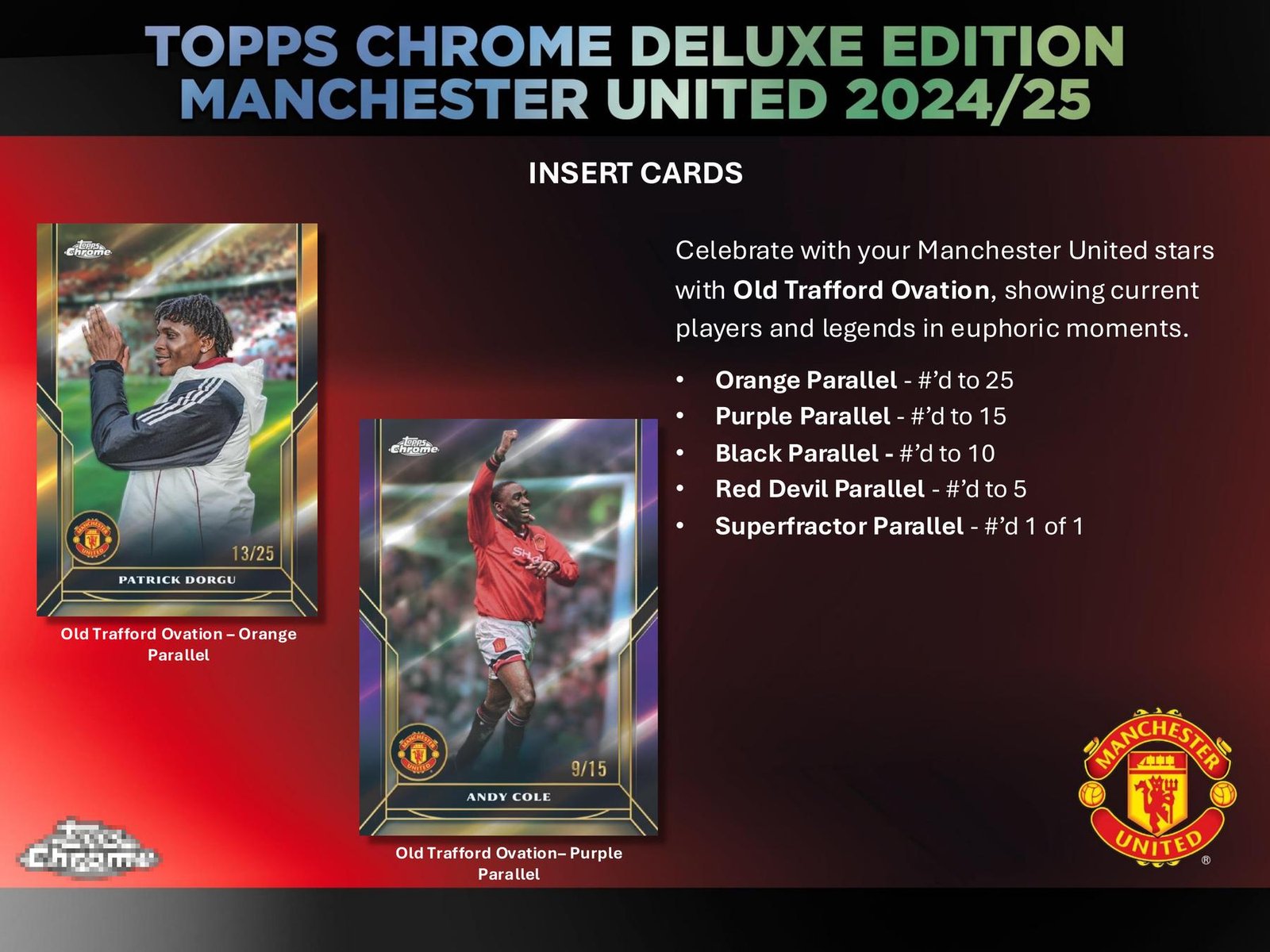 2024/25 Topps Chrome Manchester United Deluxe Edition Soccer Hobby - Image 7