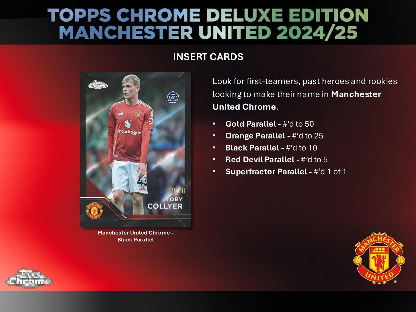 2024/25 Topps Chrome Manchester United Deluxe Edition Soccer Hobby - Image 8