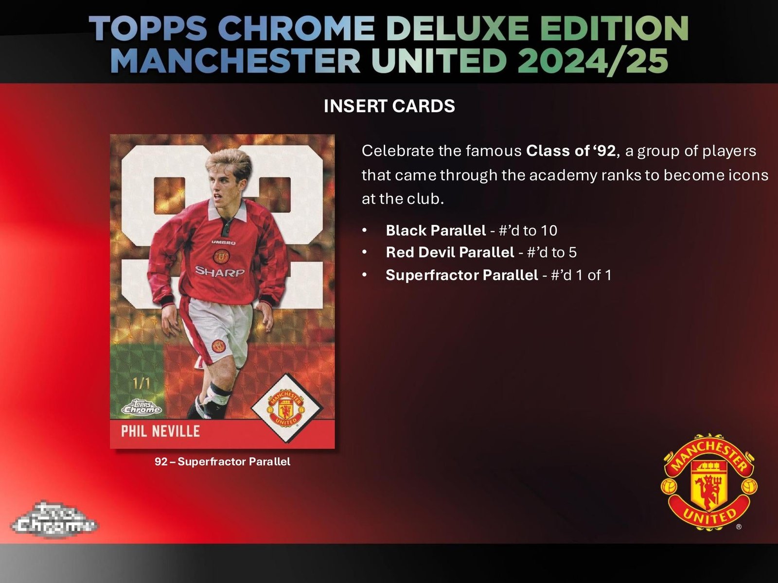 2024/25 Topps Chrome Manchester United Deluxe Edition Soccer Hobby - Image 9