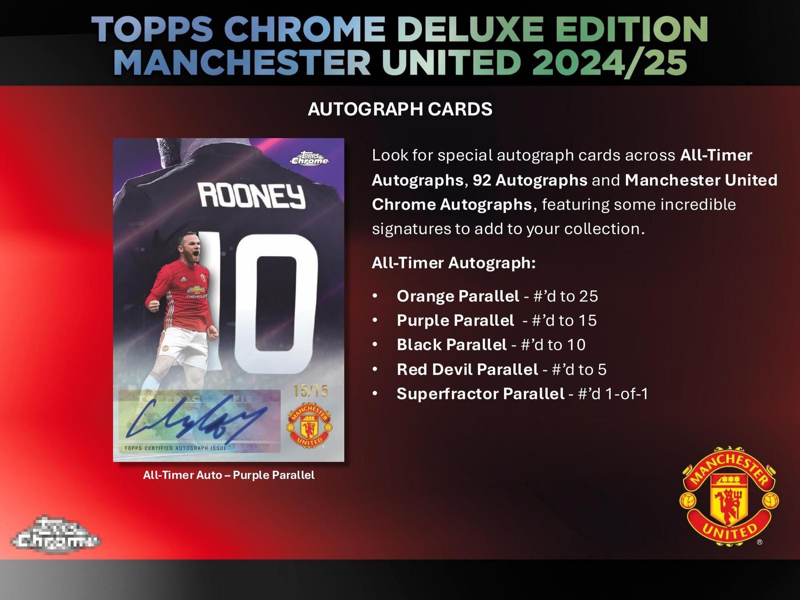 2024/25 Topps Chrome Manchester United Deluxe Edition Soccer Hobby - Image 11