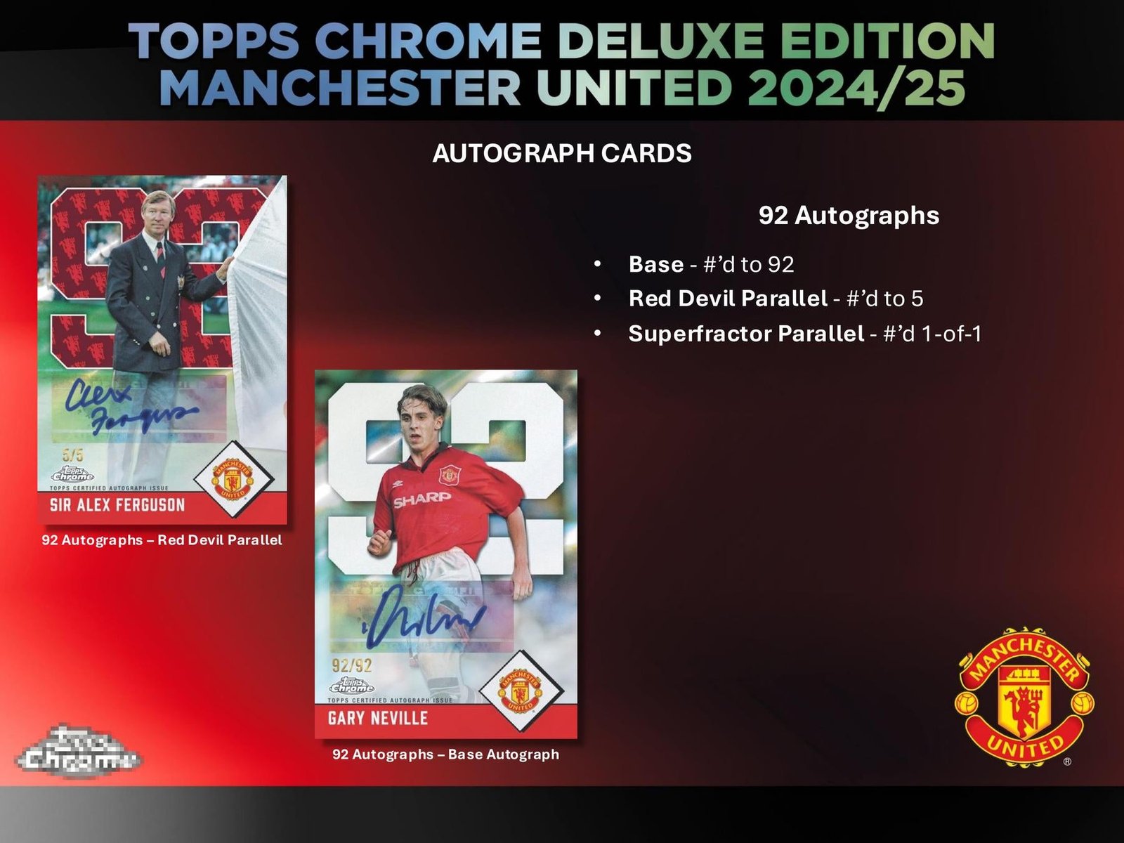 2024/25 Topps Chrome Manchester United Deluxe Edition Soccer Hobby - Image 12