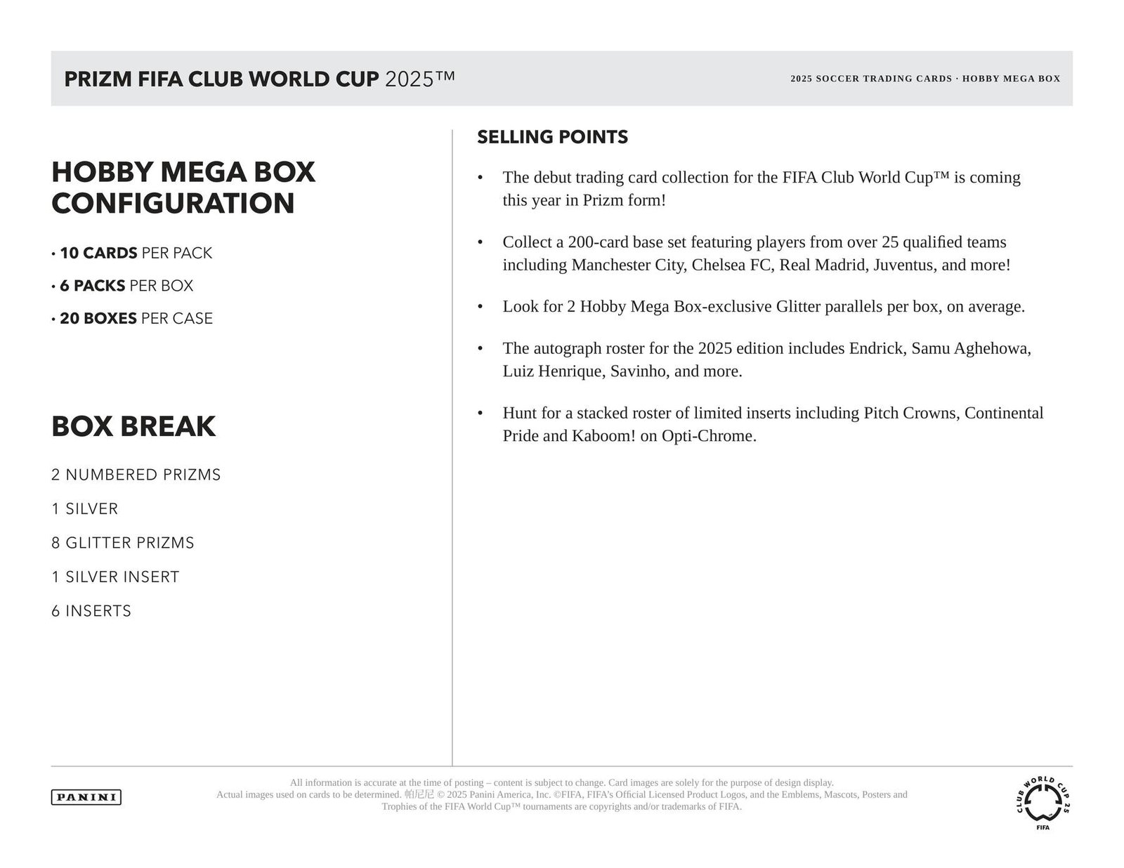 2025 Panini Prizm FIFA Club World Cup Soccer Hobby Mega - Image 10