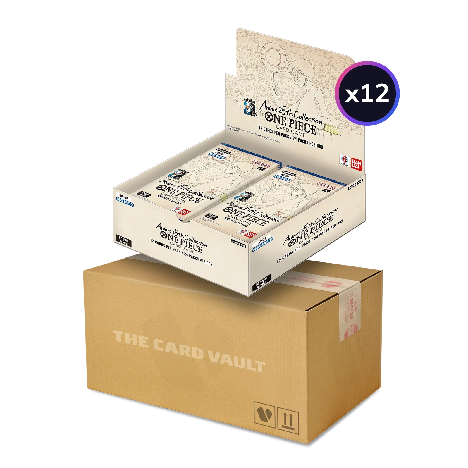 One Piece TCG – Extra Booster – Anime 25th Collection (EB-02) – Display Case (12x Booster Boxes)