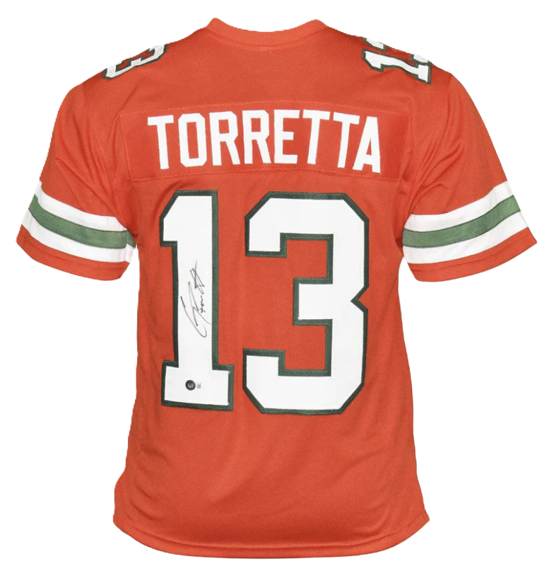 Gino Torretta Autographed Signed Miami College Orange Football Jersey (Beckett)