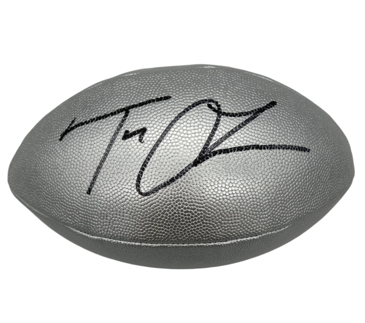 Trevor Lawrence Autographed Silver NFL “The Duke” Wilson Football (Fanatics) With Acrylic Case