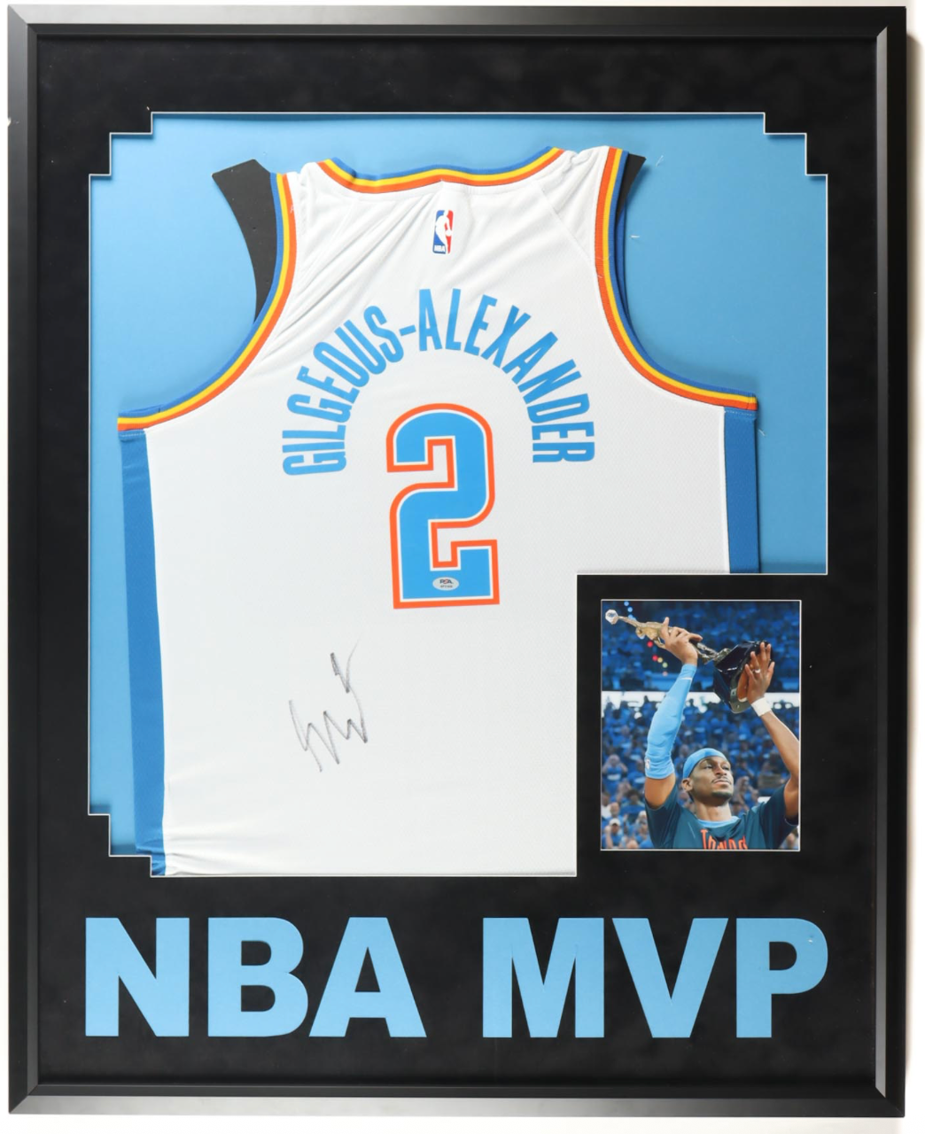 Shai Gilgeous-Alexander Autographed Signed Custom Framed Jersey Display (PSA)