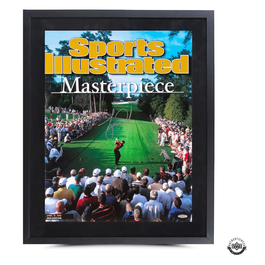 Tiger Woods Autographed & Framed Sports Illustrated Cover Print 2001 Masters Framed 15½” x 20″