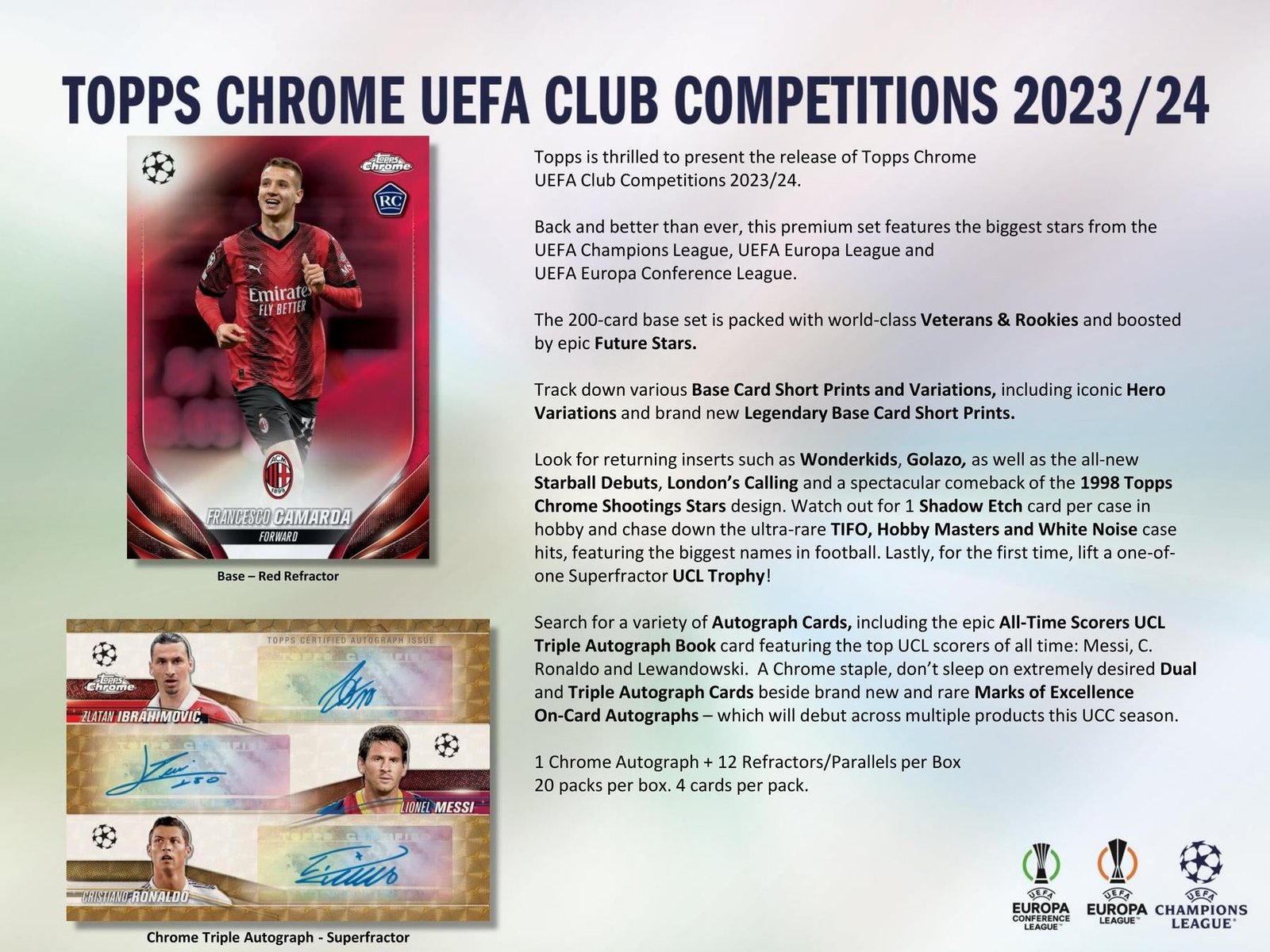 2023/24 Topps Chrome UEFA Club Competitions Soccer Hobby - Image 5