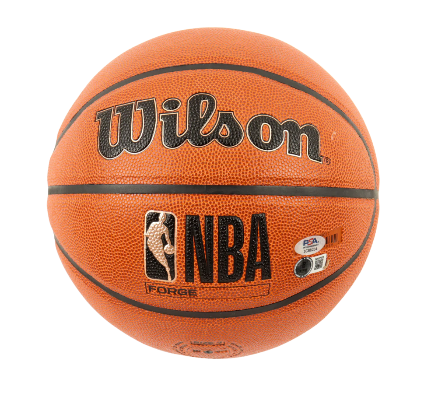 Larry Bird & Magic Johnson Autographed Signed NBA Basketball With Display Stand (PSA & Beckett) - Image 4