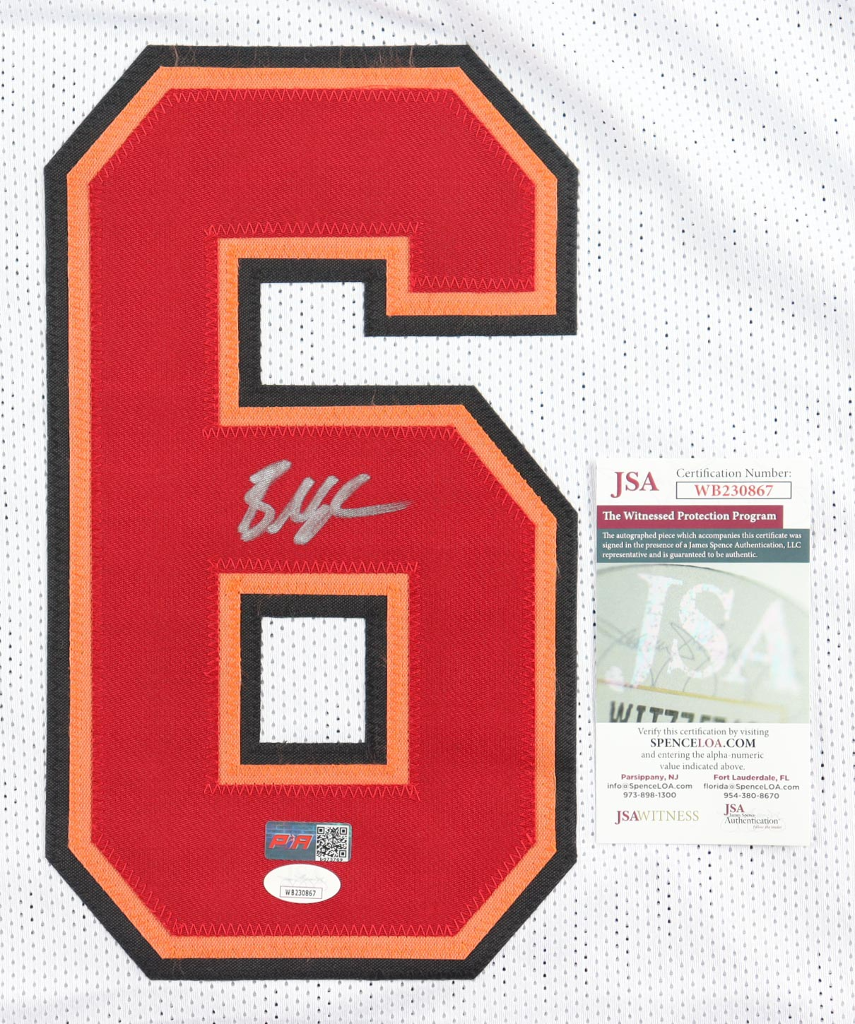 Baker Mayfield Autographed Signed White Football Jersey (JSA COA) - Image 3