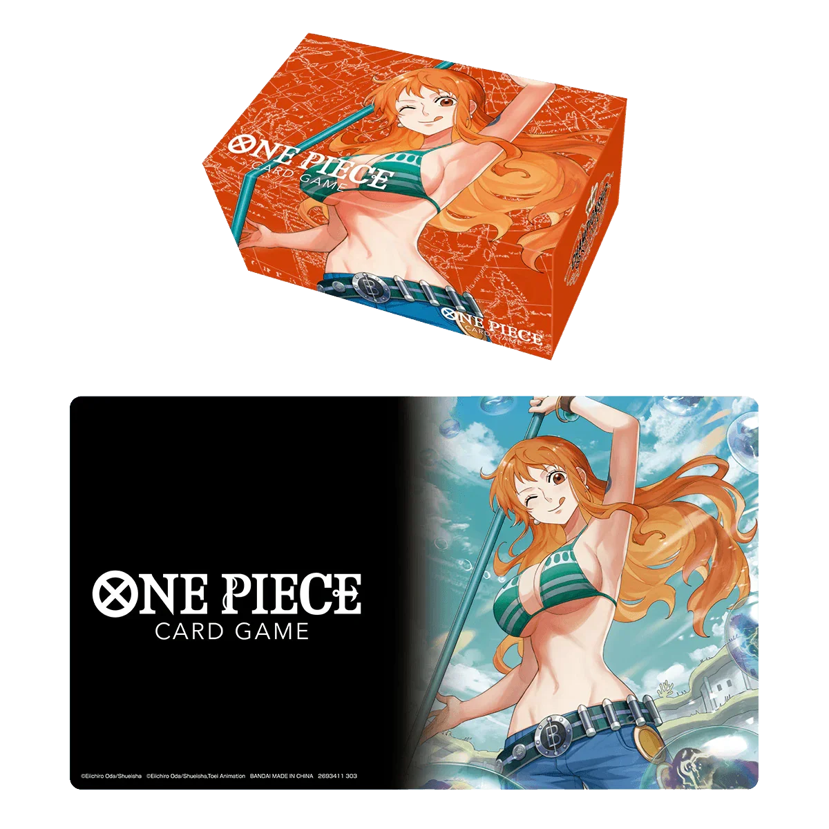 One Piece TCG – Playmat and Storage Box Set – Nami