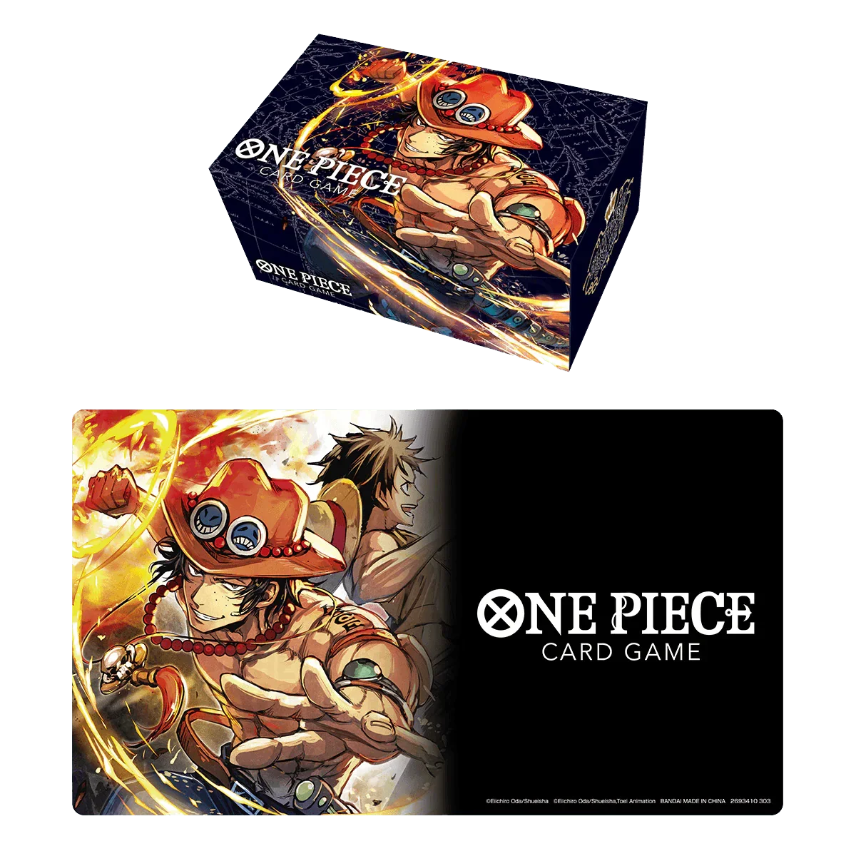 One Piece TCG – Playmat and Storage Box Set – Portgas.D.Ace