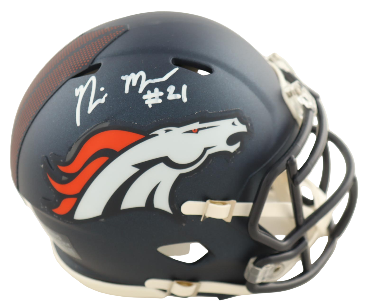 Riley Moss Autographed Signed Speed Mini Helmet – (Beckett)