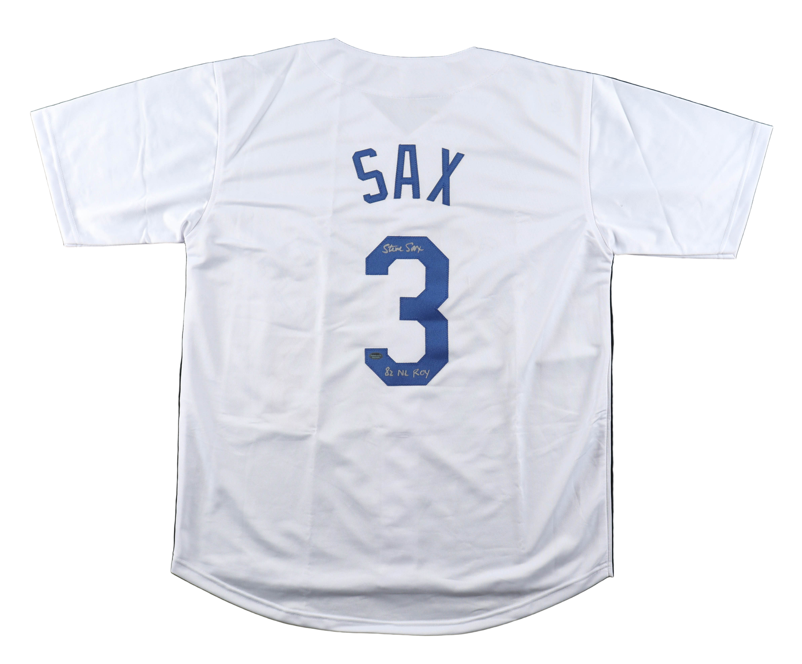 Steve Sax Autographed Signed Los Angeles Dodgers  Baseball Jersey (Schwartz)